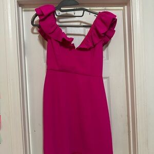 DO+BE Vibrant Pink Ruffle Dress
